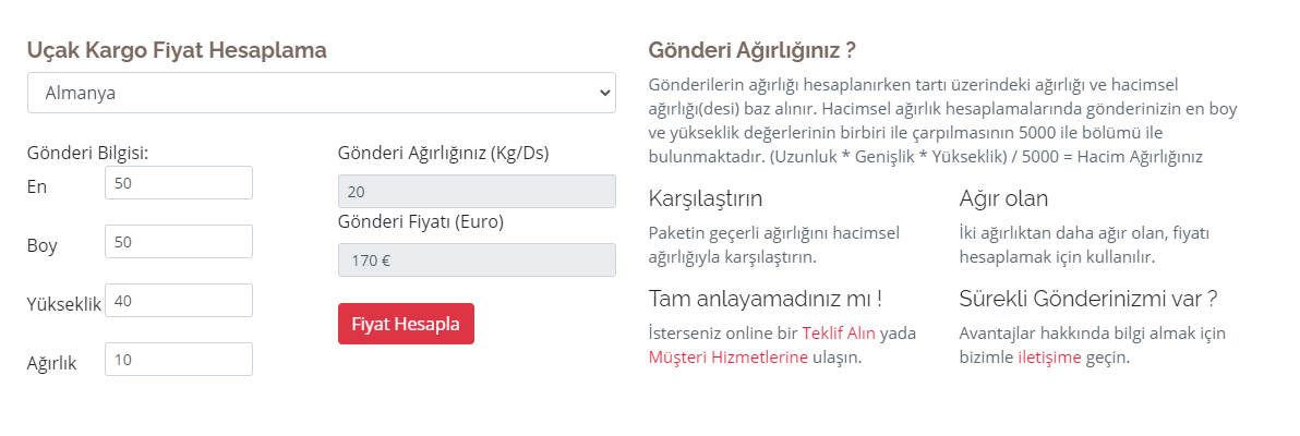 Almanya'ya Kargo Fiyatları